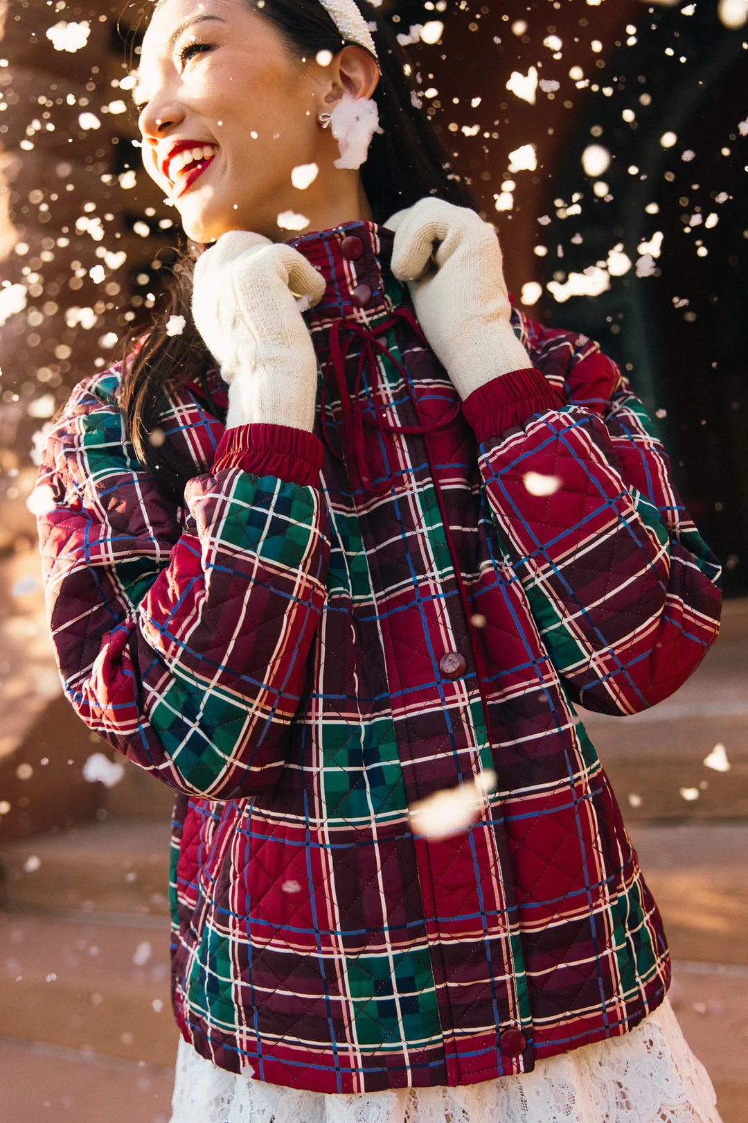 McKenna Quilted Jacket in Holiday Plaid - FINAL SALE | Ivy City Co