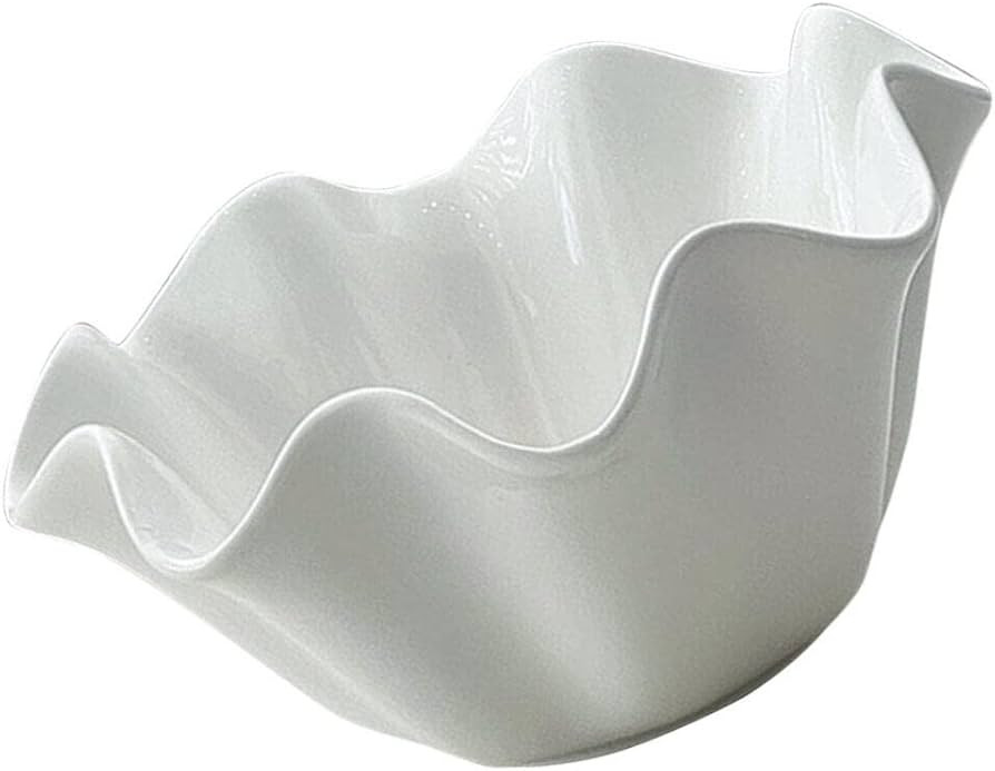 Luxshiny Japanese Soup Bowl Salad Container Fruit Snacks Ceramic Salad Bowl, Wave Salad Bowl Deco... | Amazon (US)