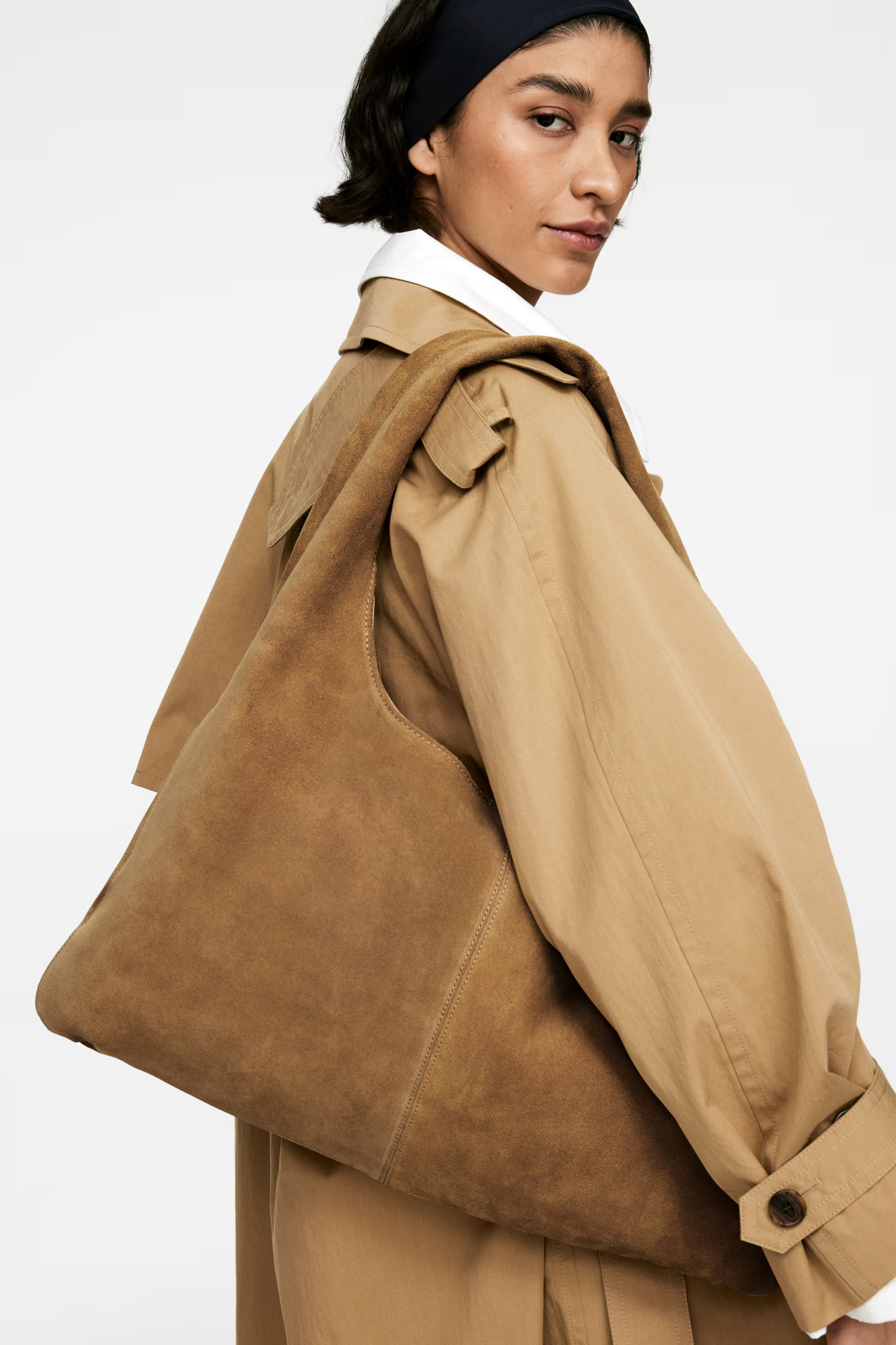 Suede Bag - Dark Beige - Ladies | H&M GB | H&M (UK, MY, IN, SG, PH, TW, HK)