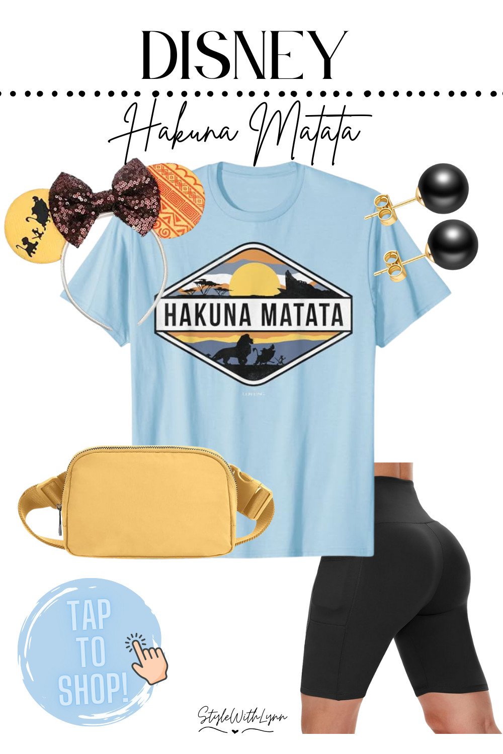 🦁✨ Ready for a no-worries park day? This Hakuna Matata Disney Outfit is perfect for staying cool, comfy, and cute! Featuring a Lion King graphic tee, high-waisted biker shorts, themed Mickey ears, and a hands-free belt bag—this look is ideal for Disney parks, vacations, or everyday magic. 🌅💛

🎶 Hakuna Matata—it means no worries and ALL the style! Whether you’re headed to Animal Kingdom or just repping your Disney love at home, this outfit is a must-have.

🛍️ Tap to shop this comfy-cute Disney fit now!
#disneyoutfit #lionkingstyle #hakunamatata #disneyparksfashion #disneylook #disneystyleinspo #ltkdisney #ltktravel #disneybounding #stylewithlynn #taptoShop

 

 