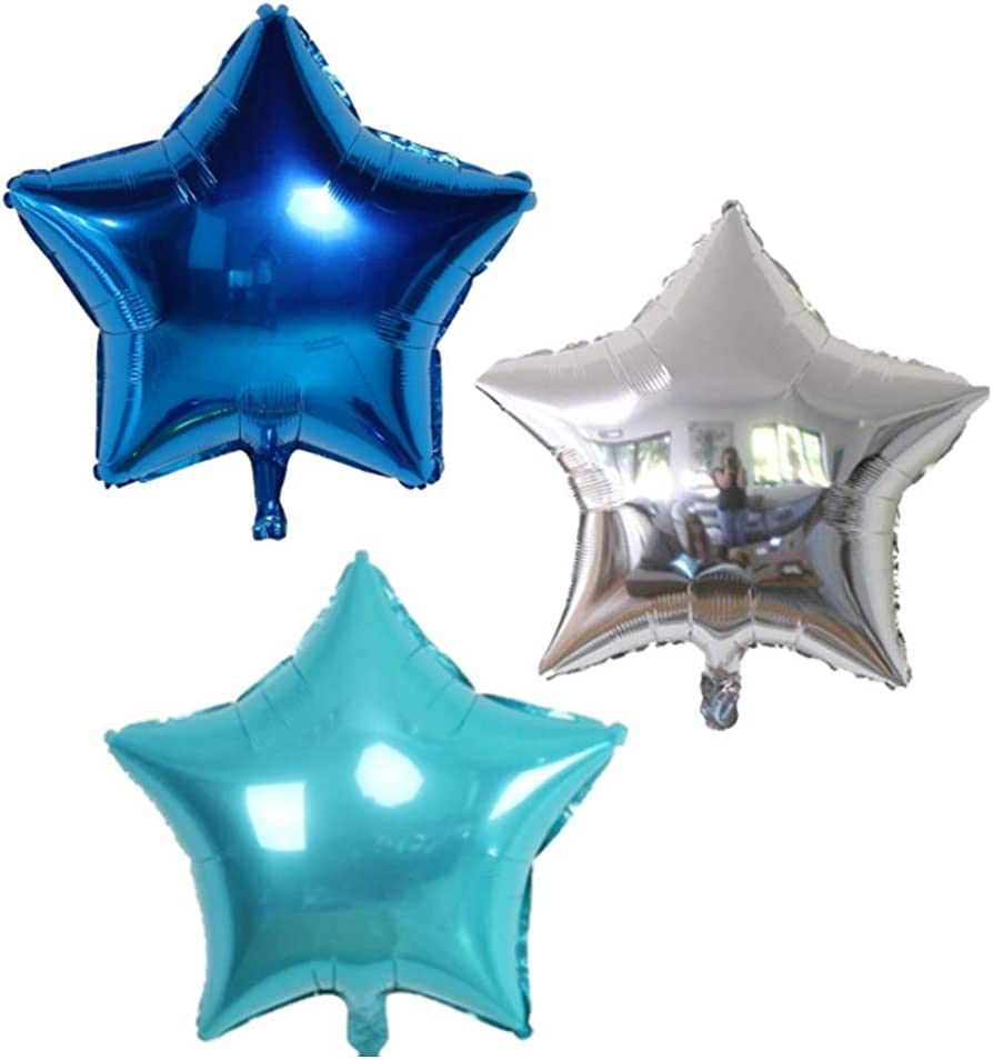 Vision Blue Stars 18" Helium Foil Party Balloons 12 Pcs Metallic Appearance Set | Royal Blue Ligh... | Amazon (US)