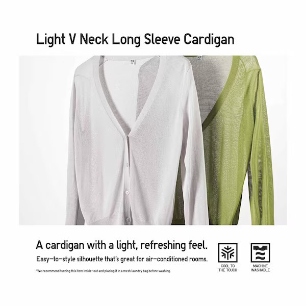 Light V-Neck Long-Sleeve Cardigan | UNIQLO (US)