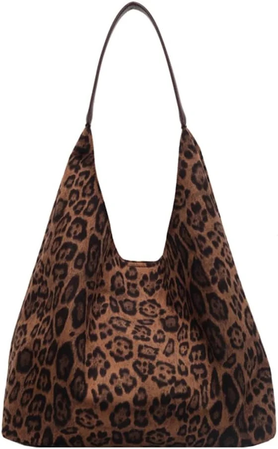 Leopard Tote Bag for Women,Cute Bag Cheetah Print Purse,Vintage Slouchy Hobo Bag Large Capacity T... | Walmart (US)