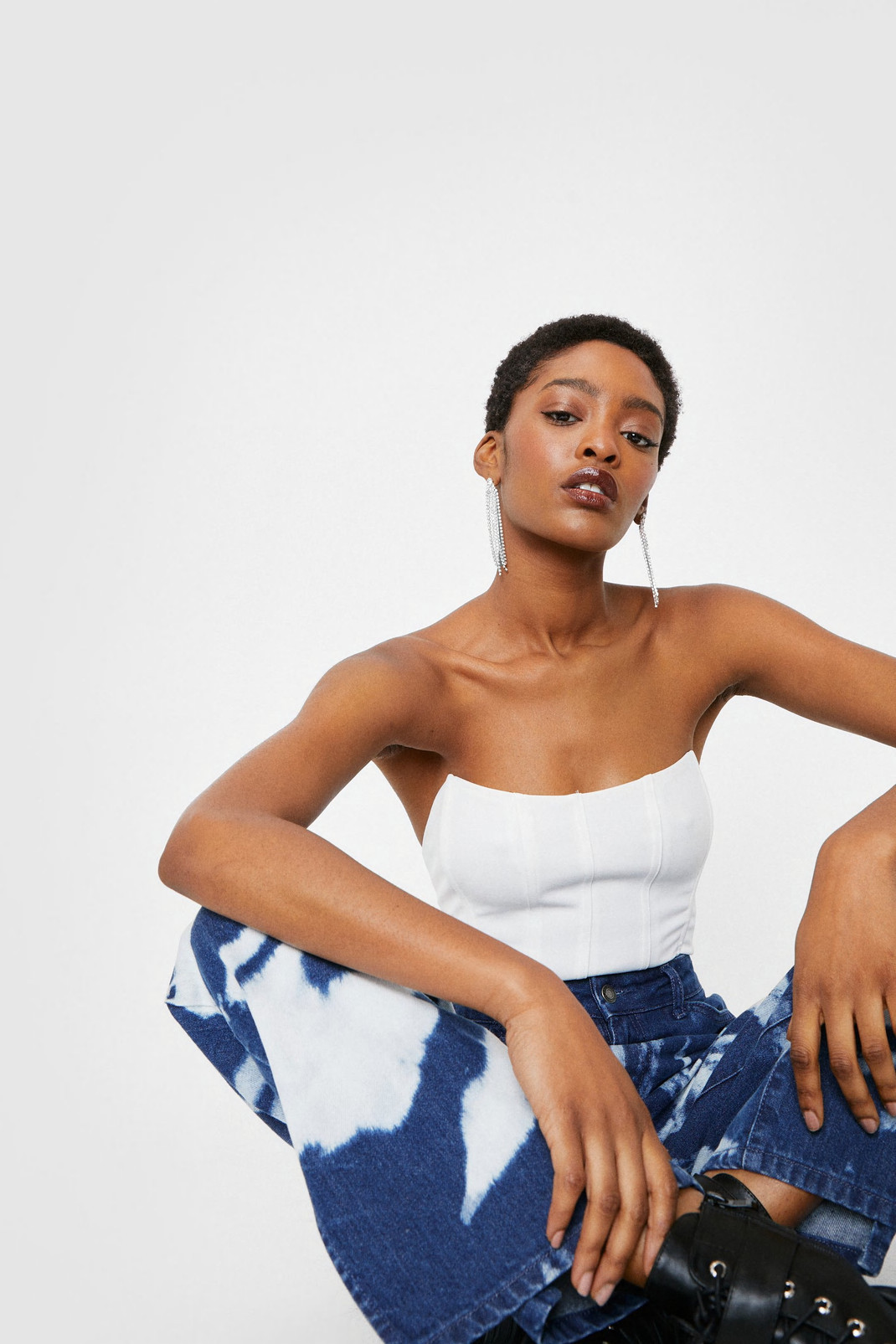 Cropped Strapless Seam Detail Corset Top | Nasty Gal (US)