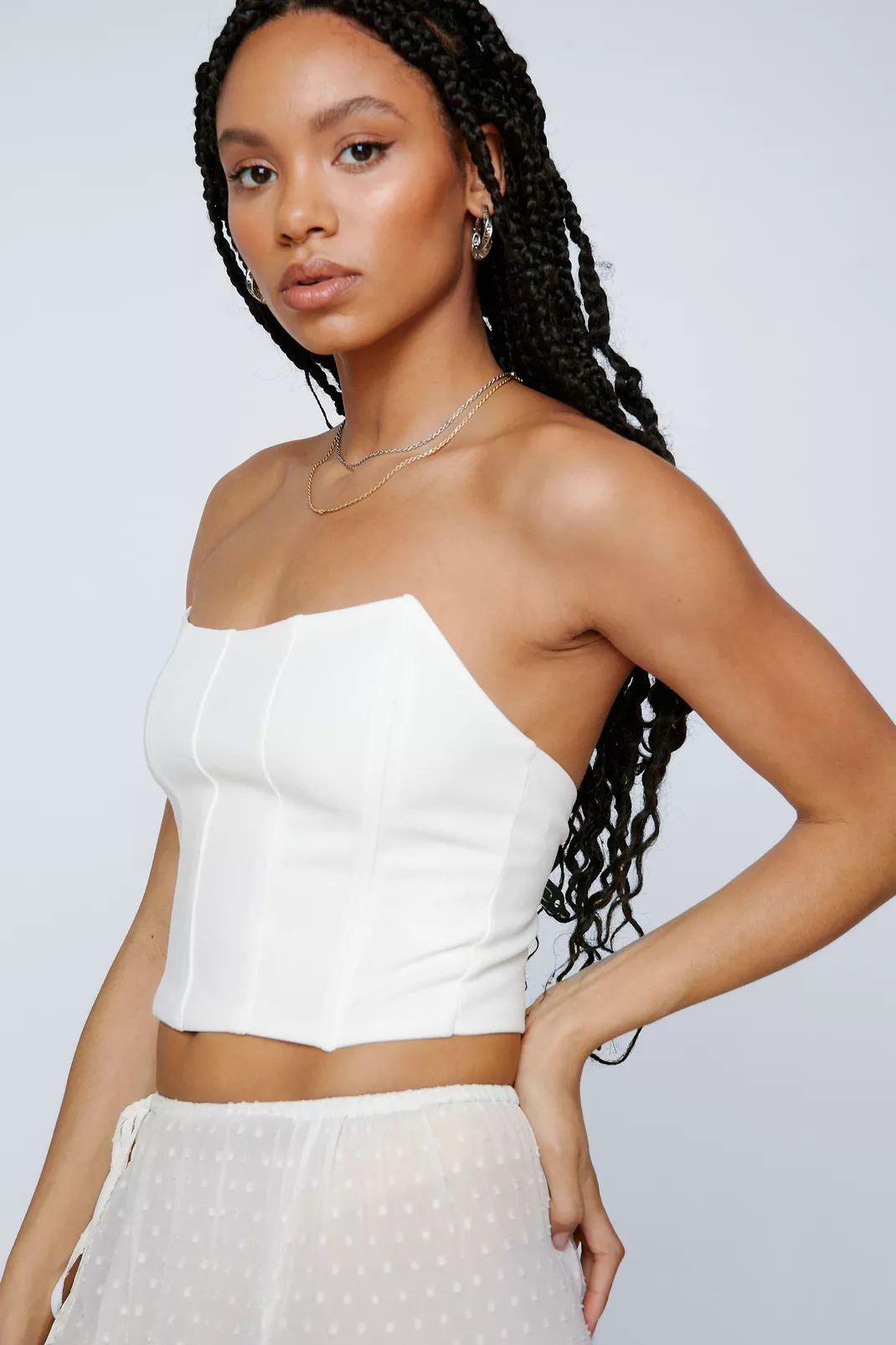 Cropped Strapless Seam Detail Corset Top | Nasty Gal (US)
