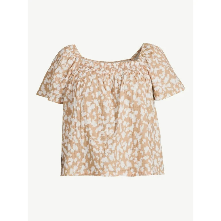 Joyspun Women's Puff Sleeve Gauze Sleep Top, Sizes S to 3X | Walmart (US)