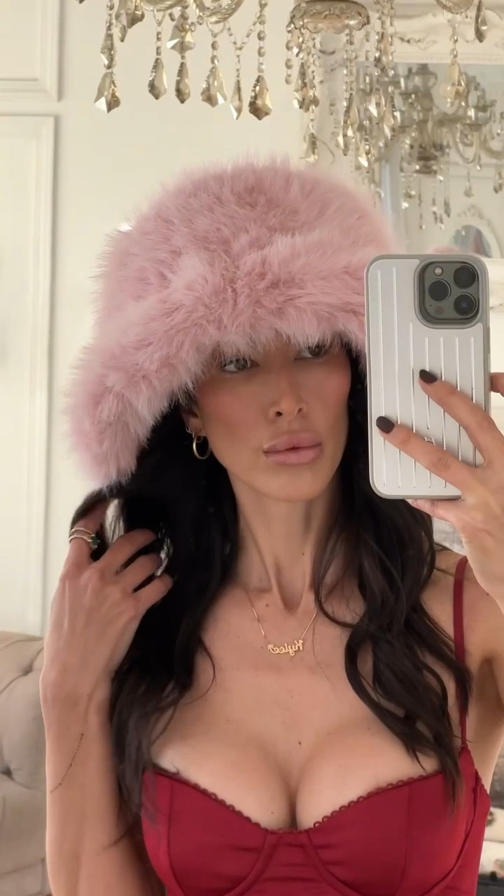 Why not have a pink fluffy mushroom hat? 🩷 #pinkhat #fauxfur 

#LTKstyletip #LTKfindsunder50 #LTKVideo