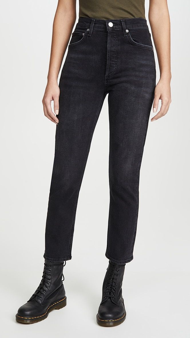 Riley High Rise Straight Crop Jeans | Shopbop