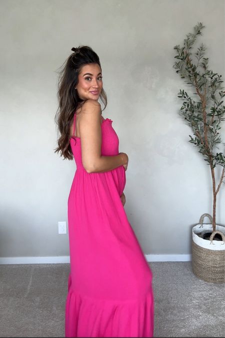 Another gorgeous maxi that comes in other colors too - I sized up to a L but didn’t need to! Go TTS with or without a bump! 

#LTKfindsunder50 #LTKstyletip #LTKbump