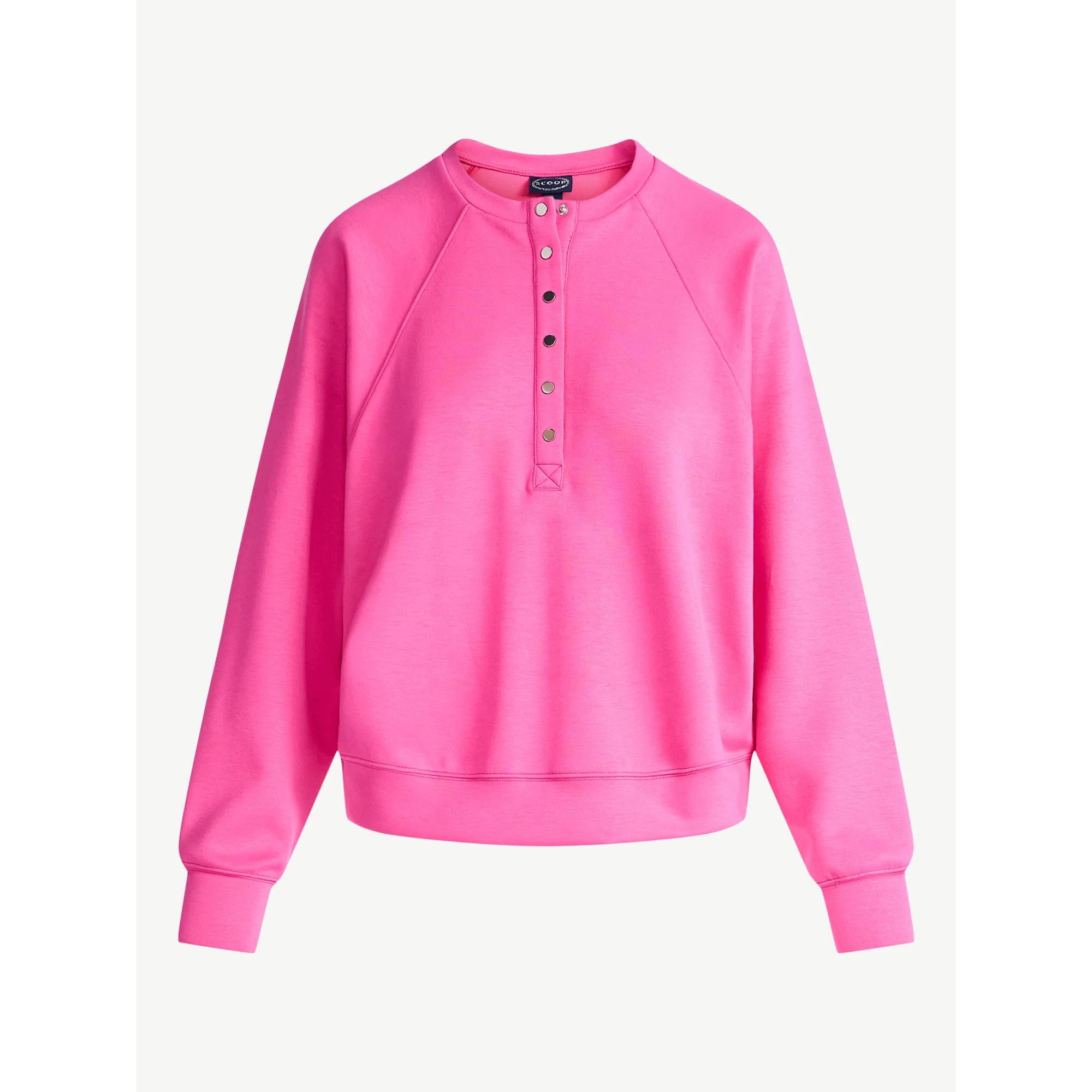 Scoop Women’s New Scubaknit Raglan Henley Top, Sizes XS-XXL | Walmart (US)