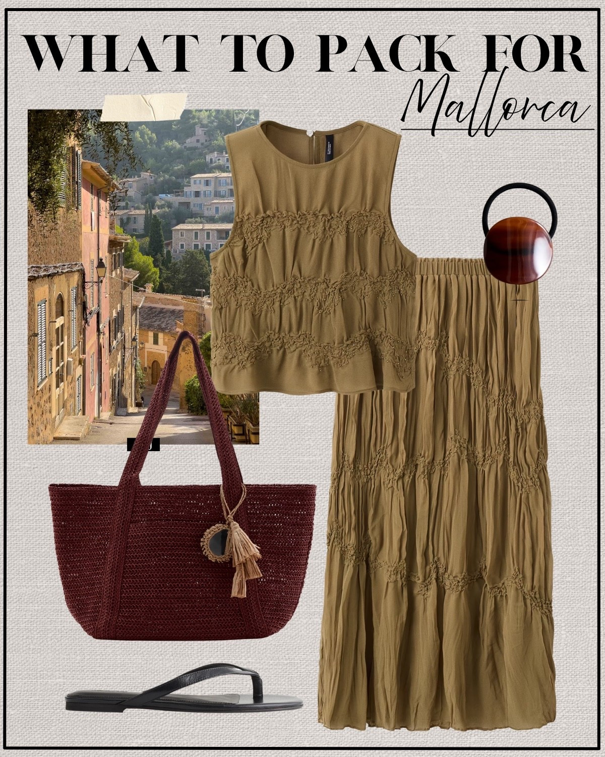 what to pack for mallorca in a carry-on 

travel capsule / europe summer / minimal style / spain outfits / matching set / flip flops

#LTKootd #LTKTravel