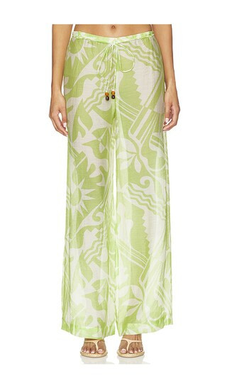 L'Academie Nyra Pant in Green Riviera Abstract. Size XXS | Revolve Clothing (Global)