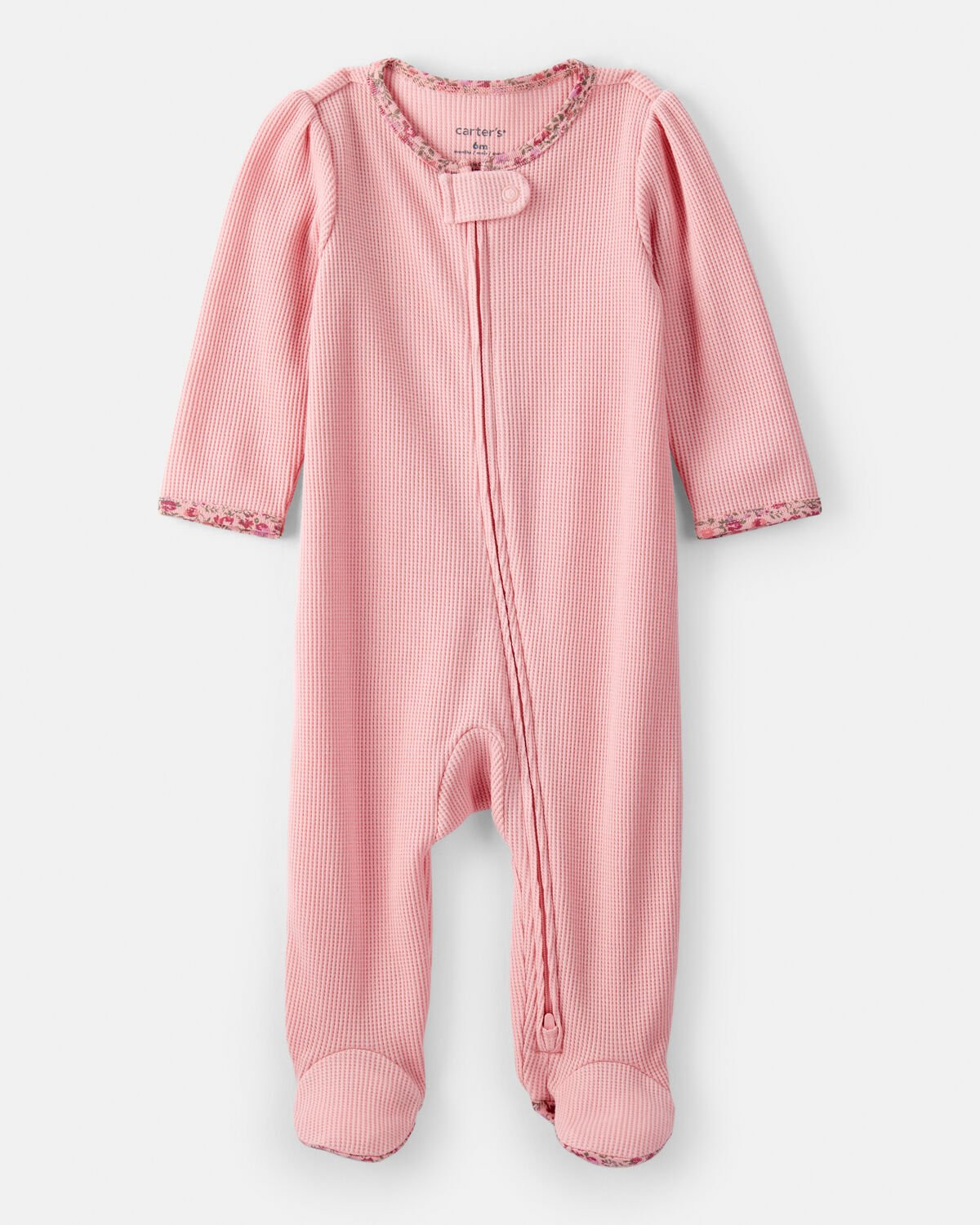 Baby Girl Cotton Long-Sleeve  2-Way Zip Sleep & Play - Pink | Carter's Inc