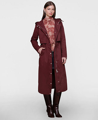 Women's Hooded Canvas Maxi Coat | Macy's