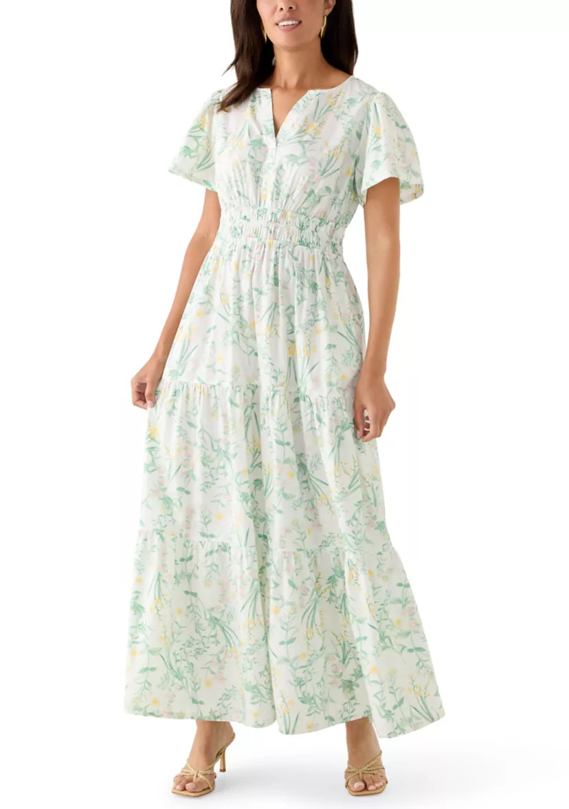 Women's Short Sleeve Waisted Midi Dress | Belk