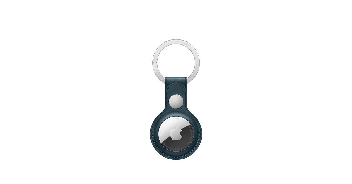 AirTag Baltic Blue Leather Key Ring | Apple (US)