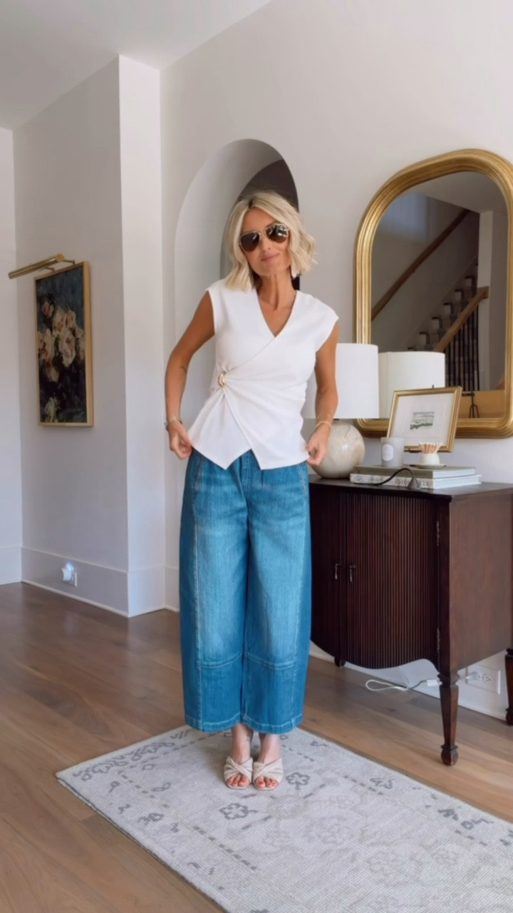 Both this top and barrel jeans are pieces you can mix and match with endless things! They’re so good and chic! Wearing XS in both

Loverly grey, Anthropologie, barrel jeans, white gold hardware top, versatile fashion finds

#LTKSeasonal #LTKootd