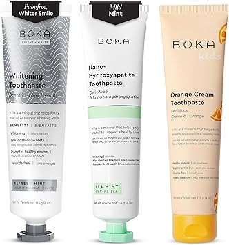 Boka Fluoride Free Toothpaste - Nano Hydroxyapatite, Remineralizing, Sensitive Teeth, Whitening -... | Amazon (US)
