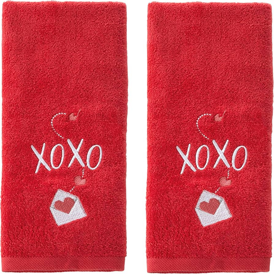 SKL Home by Saturday Knight Ltd. Valentine's Day XOXO Hand Towel Set, Red 2 Pack | Amazon (US)