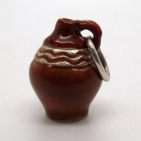 Vintage Redware Jug Charm, Enameled Sterling Silver Pottery | Etsy (US)
