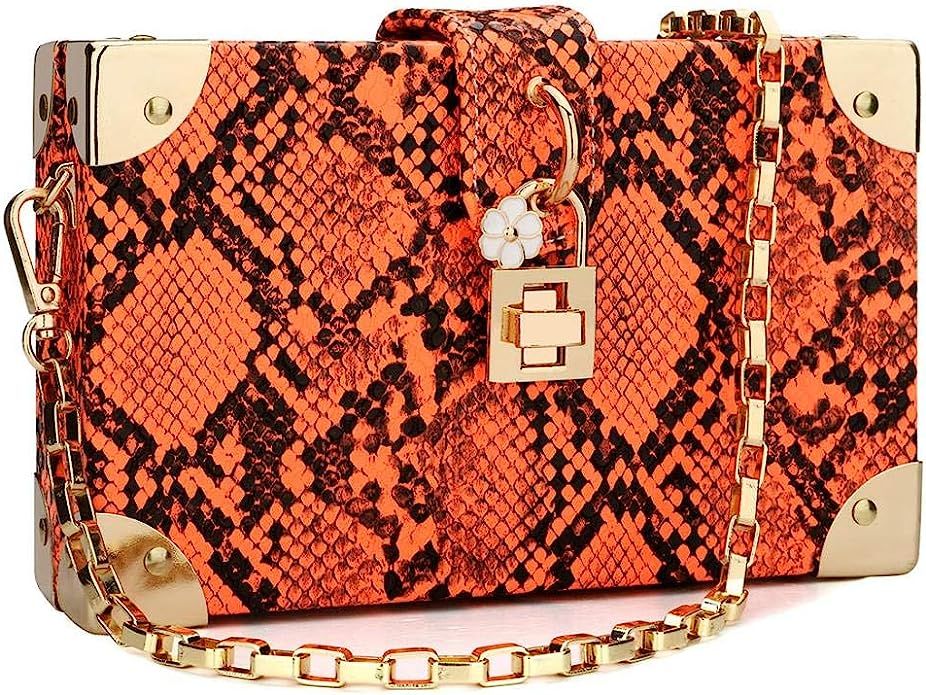 Box Bag Snakeskin Pattern Crossbody Bag for Women Shoulder Handbags Clutch Purses for Daily Use T... | Amazon (US)