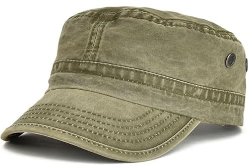 BABAHU Washed Cotton Military Caps Cadet Army Caps Unique Design (UK, Alpha, One Size, Army Green) | Amazon (UK)
