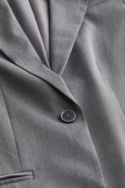 Single-breasted blazer - Long sleeve - Regular length - Grey - Ladies | H&M GB | H&M (UK, MY, IN, SG, PH, TW, HK)
