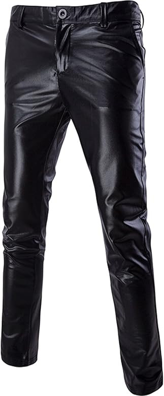 ZEROYAA Mens Night Club Metallic Gold Suit Pants/Straight Leg Trousers | Amazon (US)