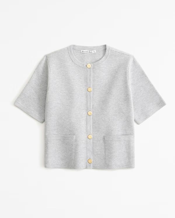 Women's LuxeLoft Short-Sleeve Cardigan | Women's New Arrivals | Abercrombie.com | Abercrombie & Fitch (US)