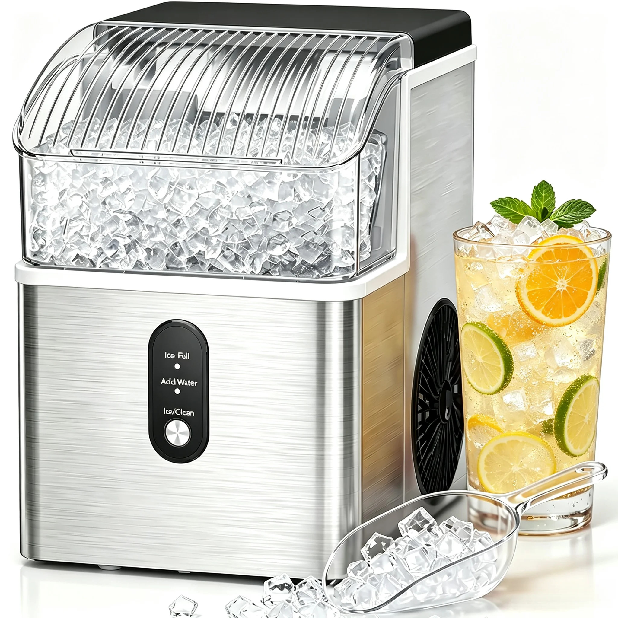 Nugget Countertop Ice Maker With Soft Chewable Ice, Automatic 34S In 24 Hours, Pebble Portable Ice Machine With Ice Scoop, Self-Cleaning, One-Click Op | Wayfair North America