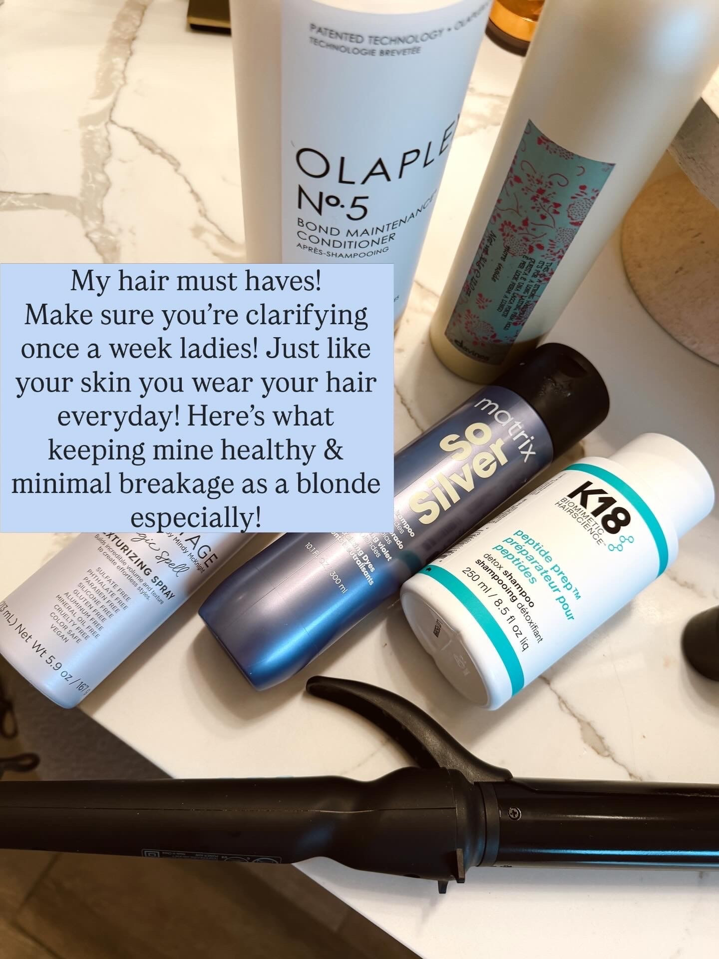 My hair routine currently! 
Use: NOJOKE for 30% off my iron! 

The Clarifying Detox Shampoo is for all hair types and all hair colors—everyone should be using it about once a week to really cleanse and reset your scalp and hair.

For toning, I personally use So Silver (purple-based), which is great for blondes. They also have Brass Off (blue-based), which is better for brunettes.

Just make sure you’re paying attention to which one you order so it matches your hair color 🤍

#LTKSaleAlert #LTKSeasonal