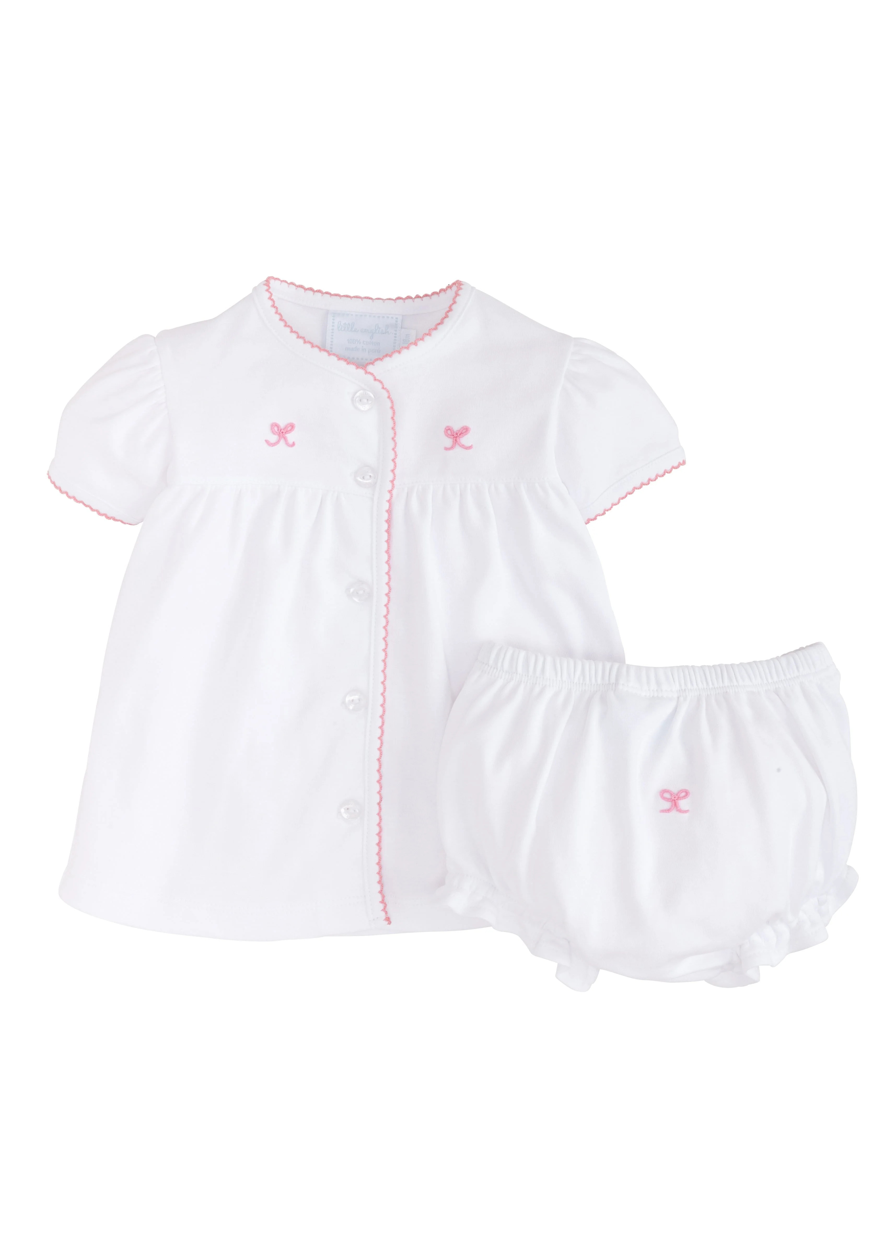 Baby Girl Layette Set - Infant Pink Bow Outfit | Little English