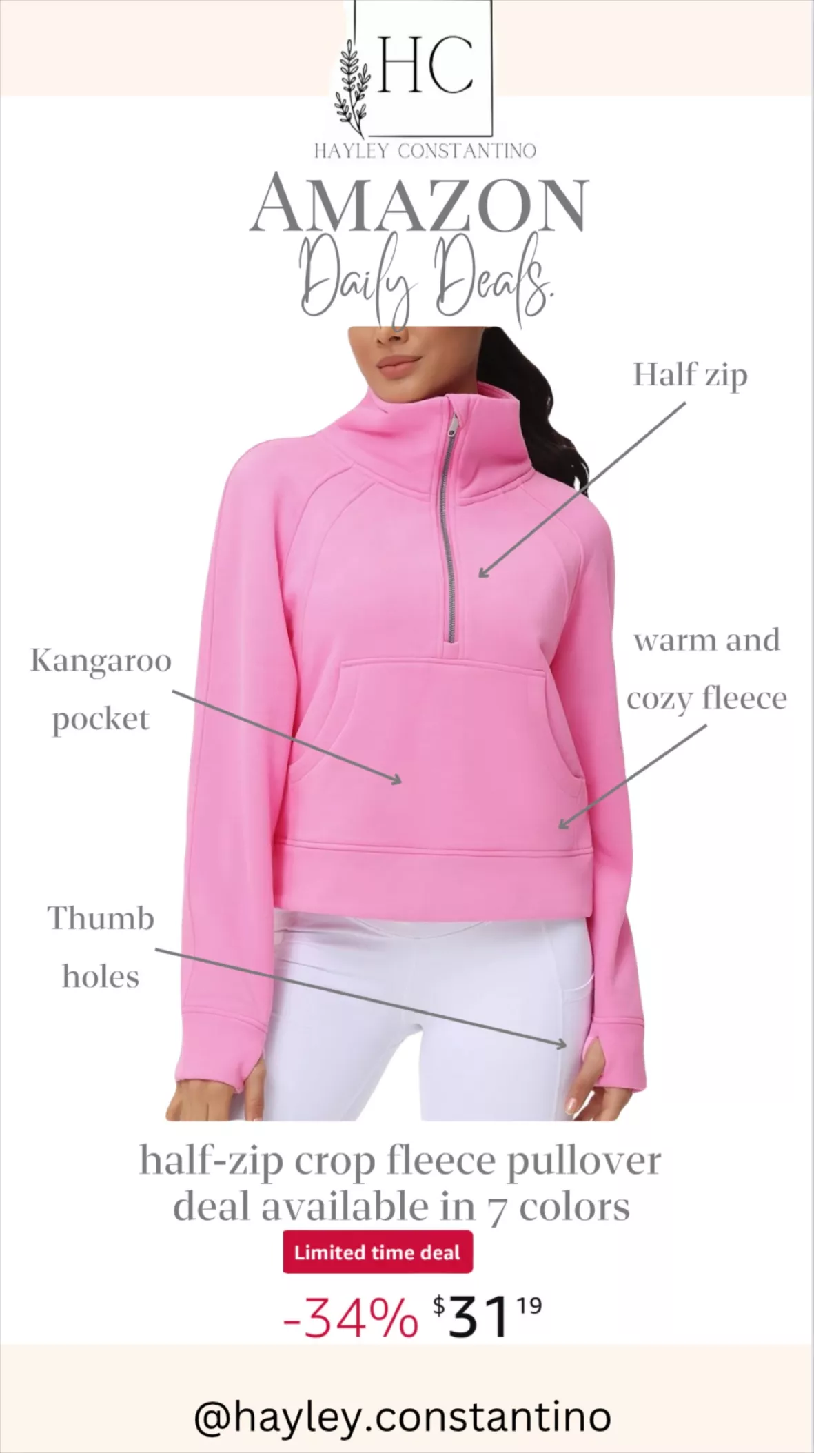 THE GYM PEOPLE Womens' Half Zip Pullover Fleece Stand Collar Crop