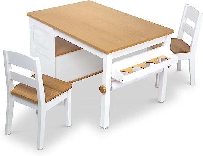 Melissa & Doug Wooden Art Table & Chairs Set , White | Amazon (US)