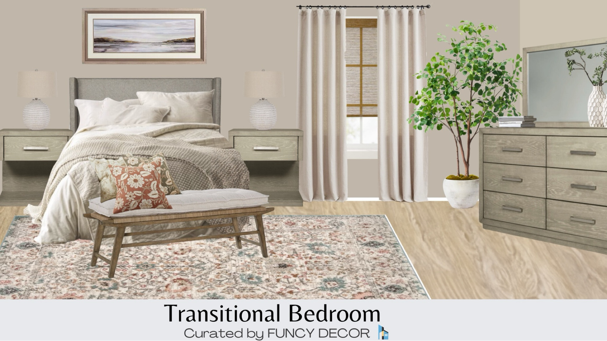 Create a restful transitional style guest room  in soothing and relaxing neutral tones. 

#LTKHome #LTKStyleTip #LTKFamily