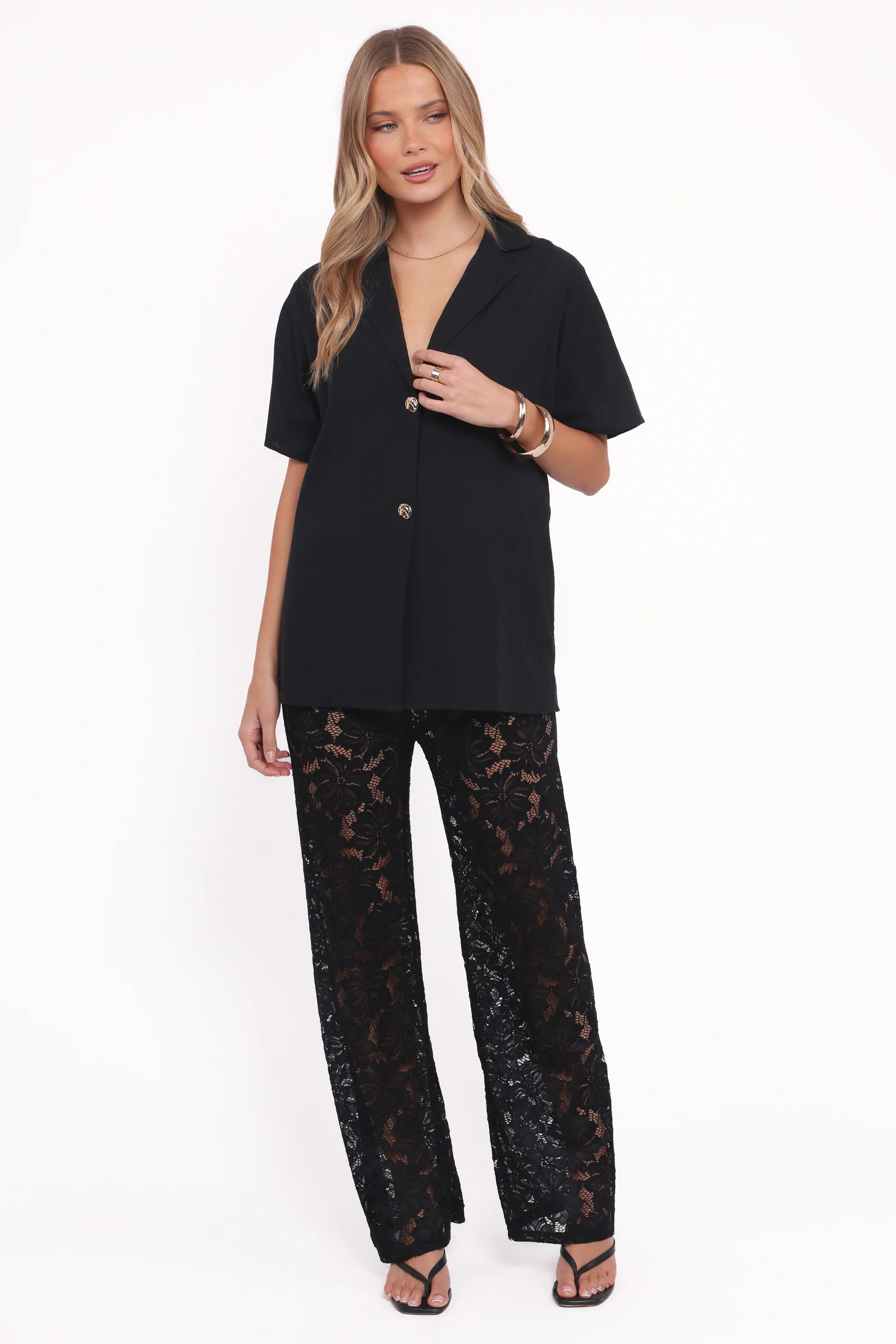 Mindy Lace Pant Set - Black | Petal & Pup (AU)