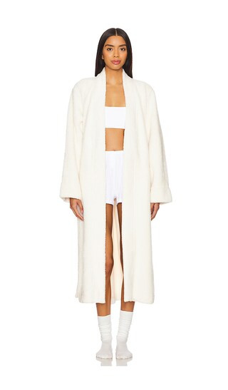 eberjey Renew Plush Long Robe in Ivory. - size S | Revolve Clothing (Global)