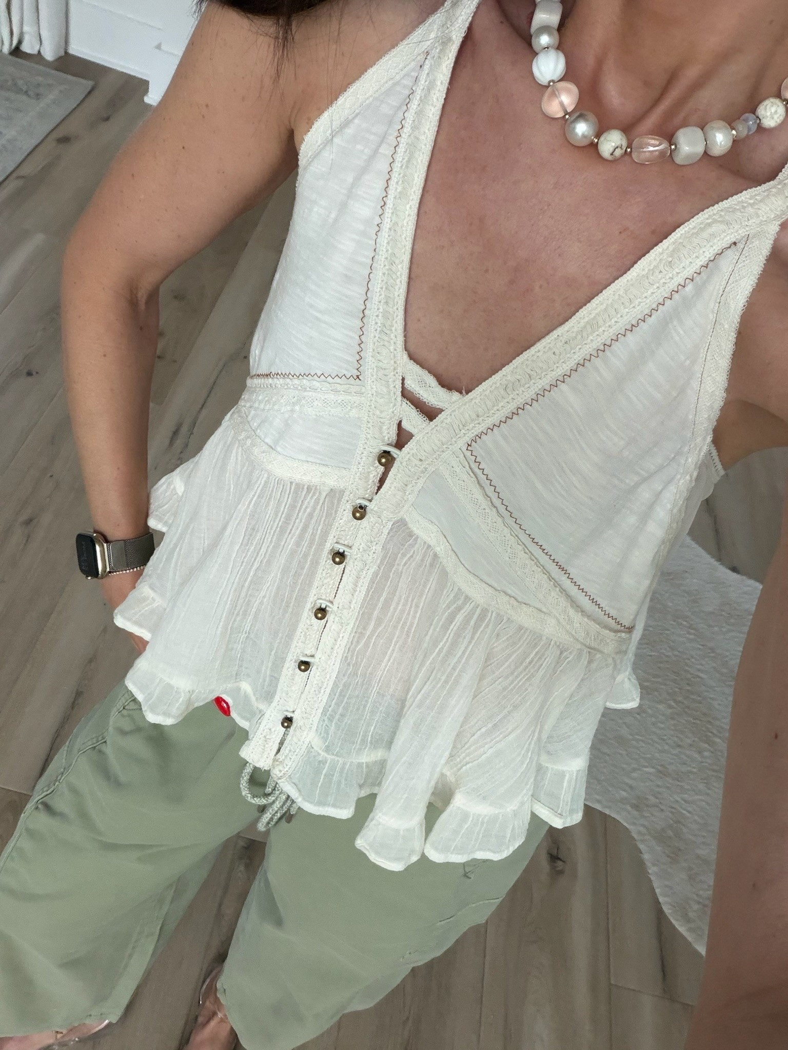 This white peplum tank is such a pretty summer piece. The ruffle hem and delicate trim give it that effortless boutique look, and it pairs perfectly with linen pants, denim, or shorts for everything from vacation to dinner. It’s lightweight, flattering, and one of those tops that instantly makes an outfit feel elevated.

Use code ANNAB20 for 20% off $100+

White peplum top, Summer blouse, Feminine outfit, Vacation style, Linen outfit, Casual chic, Boutique fashion, Ruffle tank top, Elevated everyday style, Summer wardrobe staple, annabrstyle

#LTKSaleAlert #LTKootd #LTKTravel
