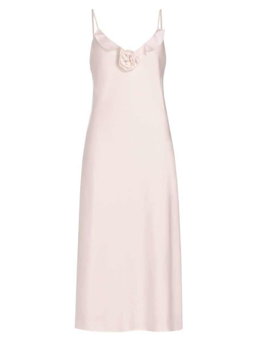 Bailey Satin Rosette Midi-Dress | Saks Fifth Avenue