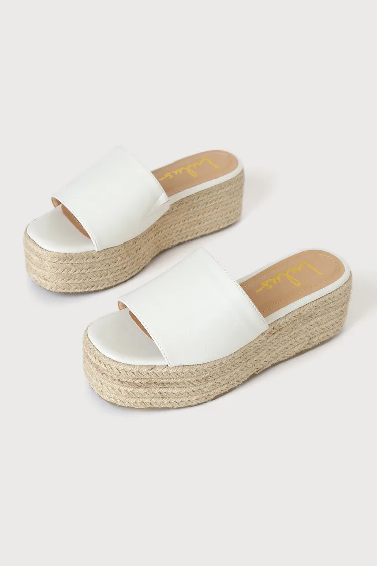 O'Ahu 2 White Espadrille Platforms | Lulus