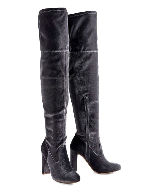 JustFab Women's Casual boots GREY - Gray Tibbie Wide-Calf Over-the-Knee Boot - Women | Zulily