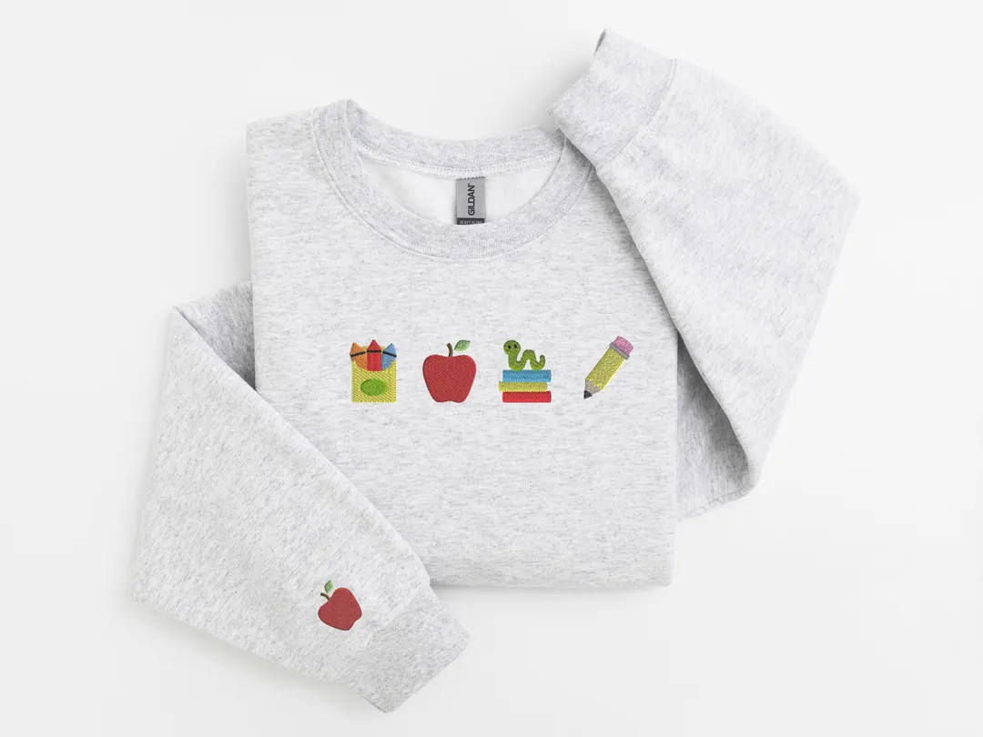 Embroidered Teacher Sweatshirt, Back to School Teacher Sweatshirt, Embroidered Classroom Shirt, G... | Etsy (US)