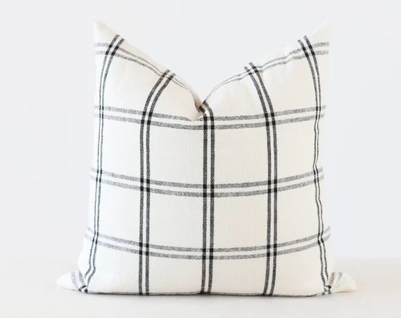 Black and White Plaid Pillow Cover 20x20, Modern Farmhouse Throw Pillow Covers 18x18, Farmhouse P... | Etsy (US)