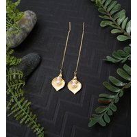 Calla Lily Threader Earrings - Gold Threaders, Earrings, Dainty Dangly Gift For Mom | Etsy (US)