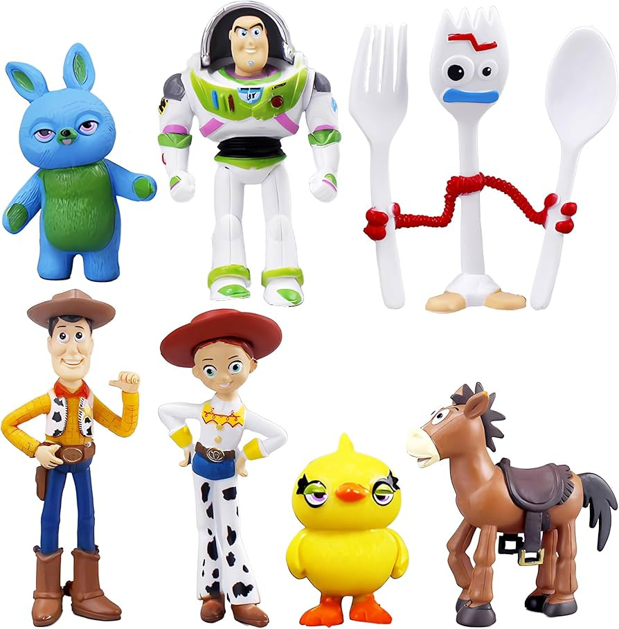 Set of 7 Toy Story，Action Figures with Woody, Buzz and Rex - Cute Action Figures Decorations | Amazon (US)
