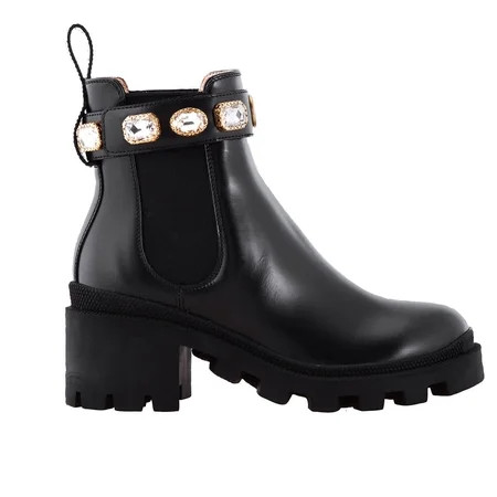 Gucci Leather Ankle Boot With Belt, Brand Size 34 (US Size 4) | Walmart (US)