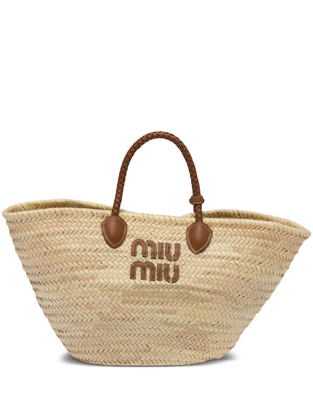 Miu Miu Palmetto Basket Tote Bag - Farfetch | Farfetch Global