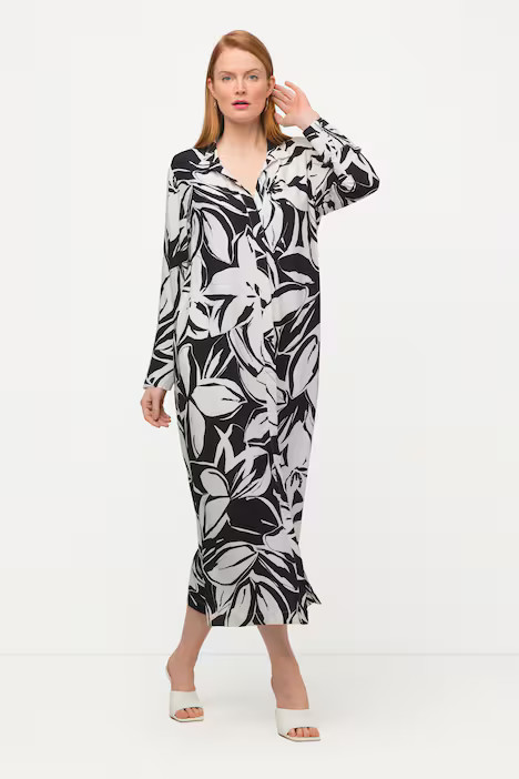 Abstract Allover XL Flower Print Dress | Maxi Dresses | Dresses | Ulla Popken - US & CA