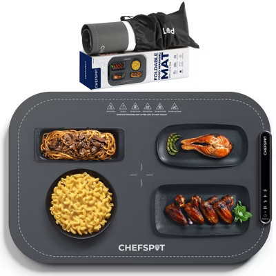 CHEFSPOT Food Warming Mat, Electric Warming Tray for Buffets, Parties, Holidays, 3 Temperature Settings, Easy-Clean, Roll Up w/Storage Bag - Grey | Target