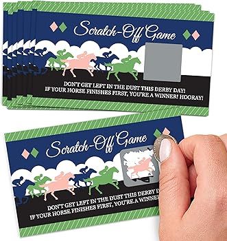 Big Dot of Happiness Kentucky Horse Derby - Horse Race Party Game Scratch Off Cards - 22 Count | Amazon (US)